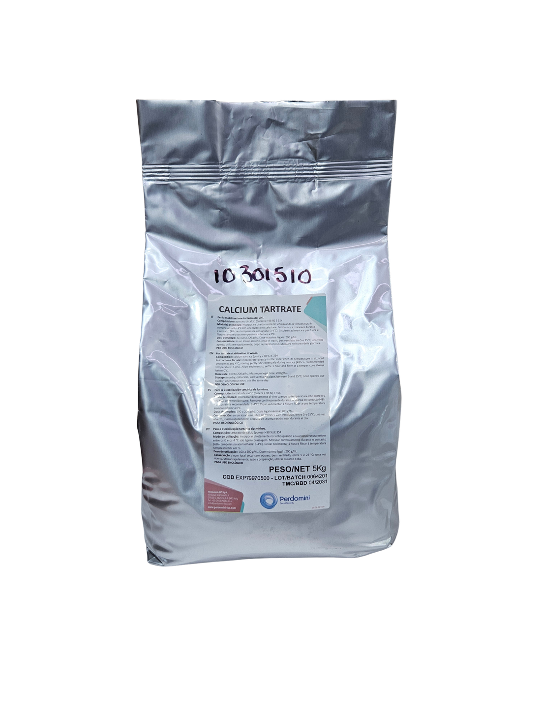 Tartrato de Calcio – Estabilizante Tartárico para Vinos (5 kg) - Perdomini IOC