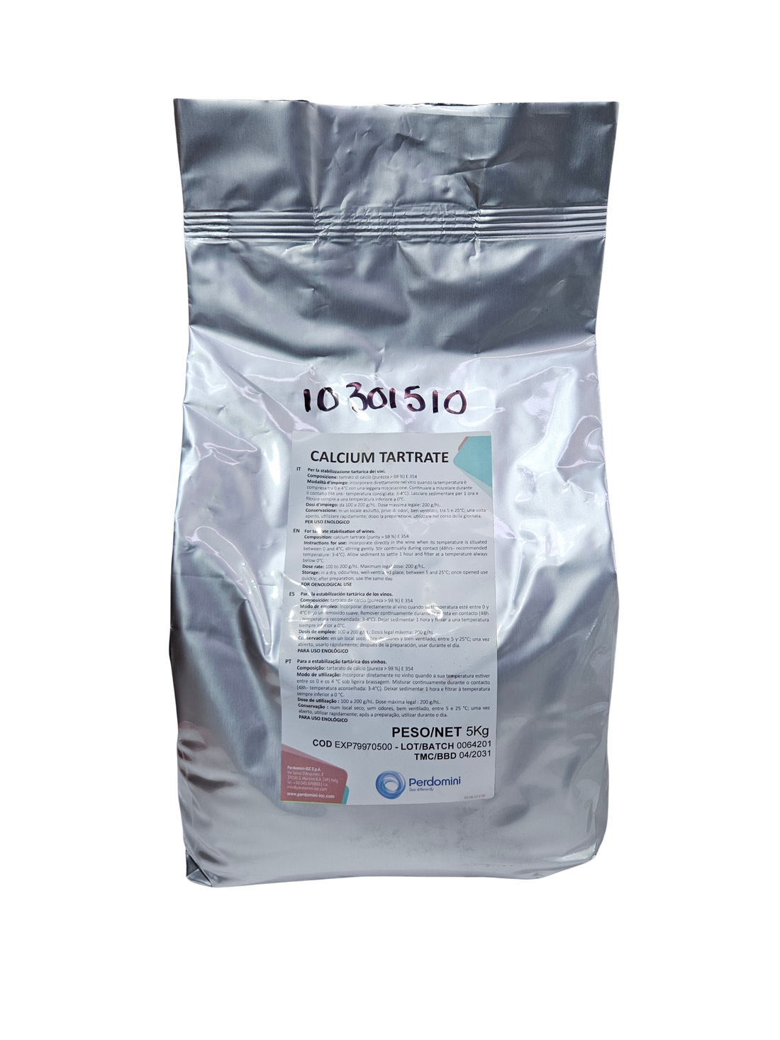 Tartrato de Calcio – Estabilizante Tartárico para Vinos (5 kg) - Perdomini IOC