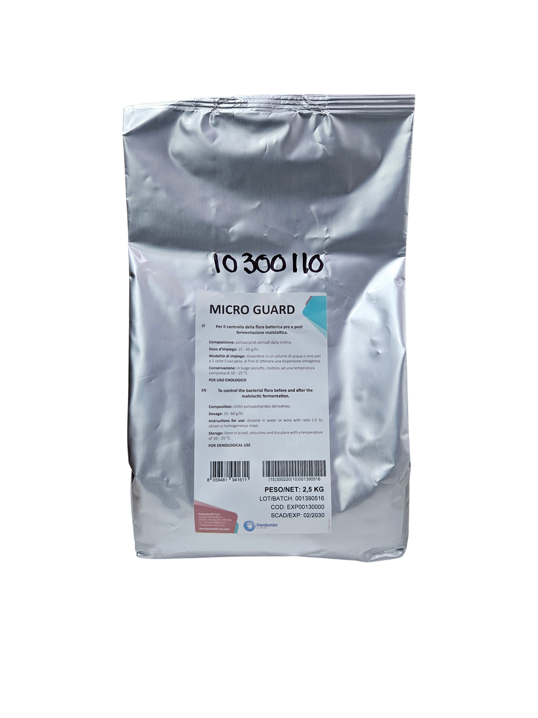 Lisozima Micro Guard – Enzima Antibacteriana para Control de Bacterias Lácticas (2.5 kg) - Perdomini IOC