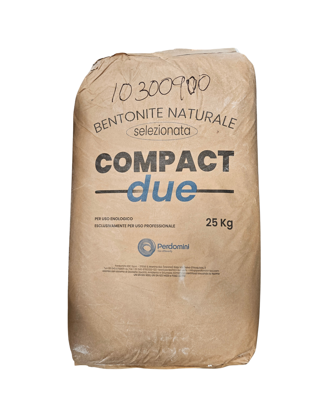 Bentonita Compact Due – Arcilla Bentonítica Granulada para Clarificación Proteica (25 kg) - Perdomini IOC
