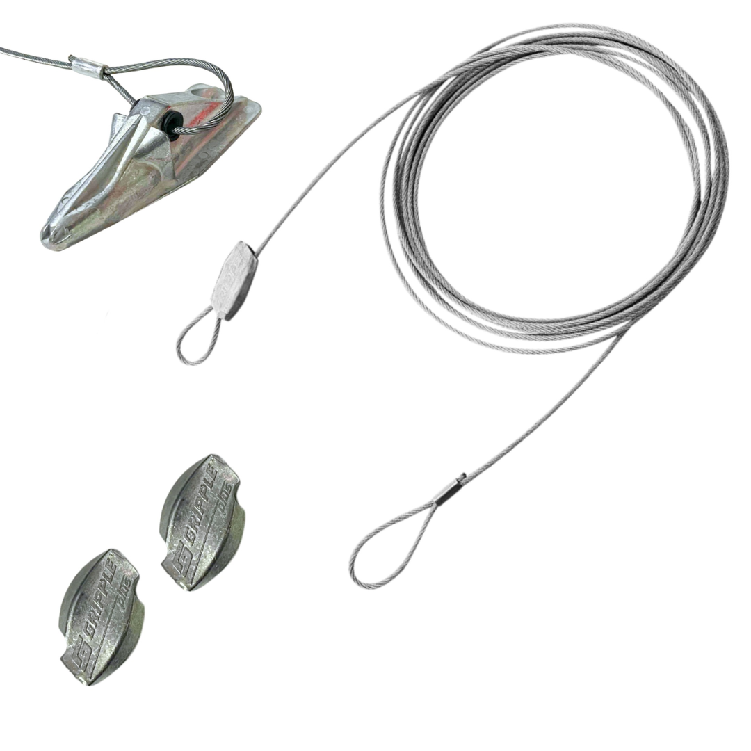 Cable de Unión de Poste a Ancla GPAKPLUS 3 – Kit con Cable de 3.5 m, Gripple N1 y Accesorios para trabajo en viñedo