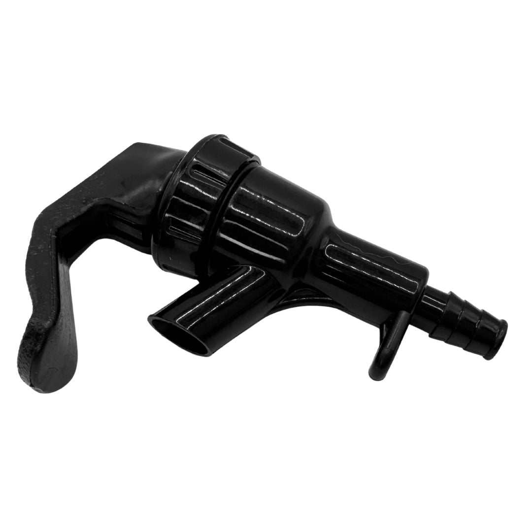 Detalle de Llave Negra para Servir de Barril (Picnic Tap) | Spigot para Keg para elaboración de vino en bodega