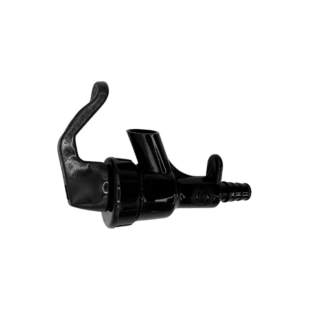 Detalle de Llave Negra para Servir de Barril (Picnic Tap) | Spigot para Keg para elaboración de vino en bodega