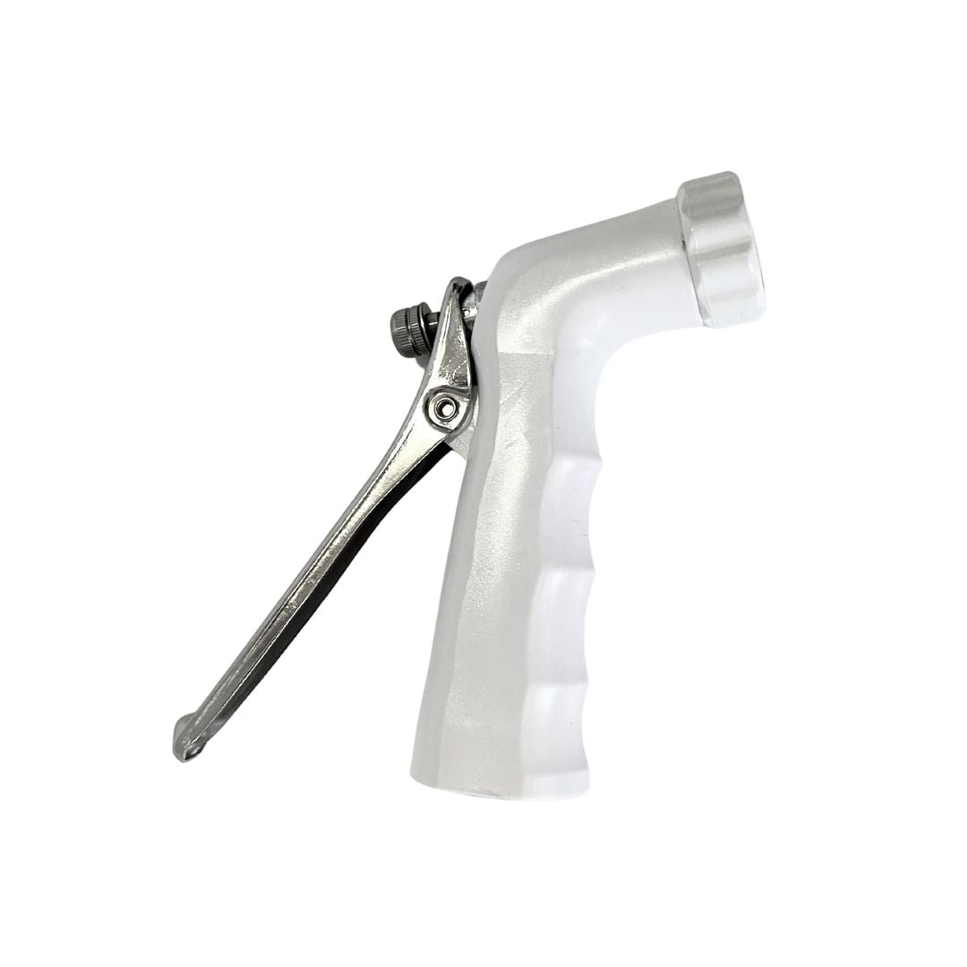 Pistola de Enjuagado Columbia Products N2SW – Estructura de Zinc con Mango de Acero Inoxidable – Color Blanco