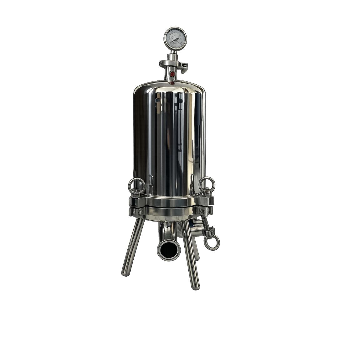 Detalle de Housing sanitario para microfiltración de embotellado | 4 cartuchos | Tri-Clamp 2" de vino