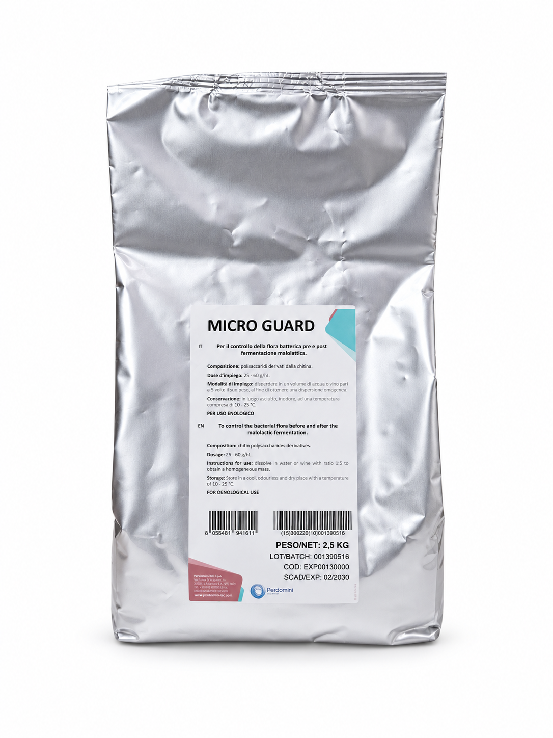 Lisozima Micro Guard – Enzima Antibacteriana para Control de Bacterias Lácticas (2.5 kg) - Perdomini IOC