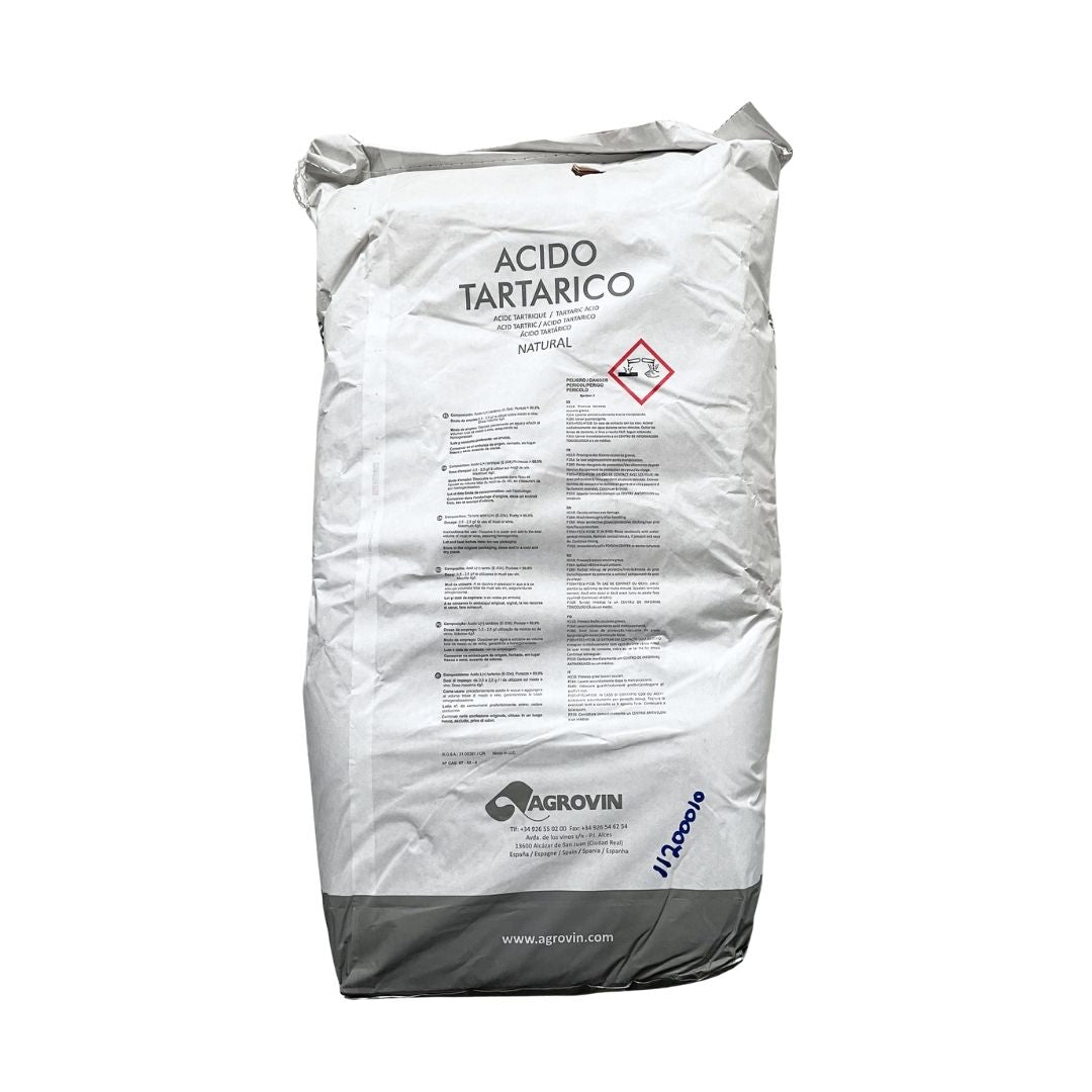 Ácido Tartárico Agrovin 25 kg para Mostos y Vinos