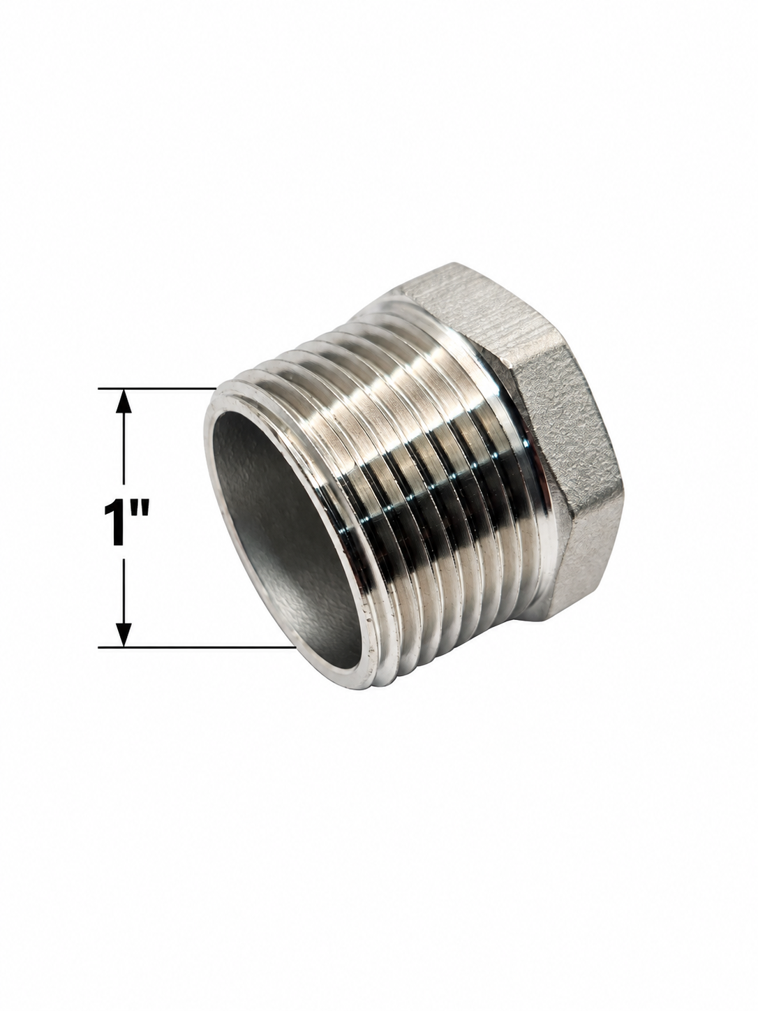 Tapón de acero inoxidable NPT rosca exterior 3/4" y 1"
