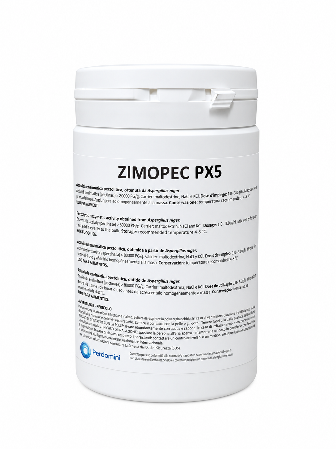 Enzima Enológica Zimopec PX5 – Pectinasa Sólida para Extracción de Precursores en Tintos (500 g) - Perdomini IOC