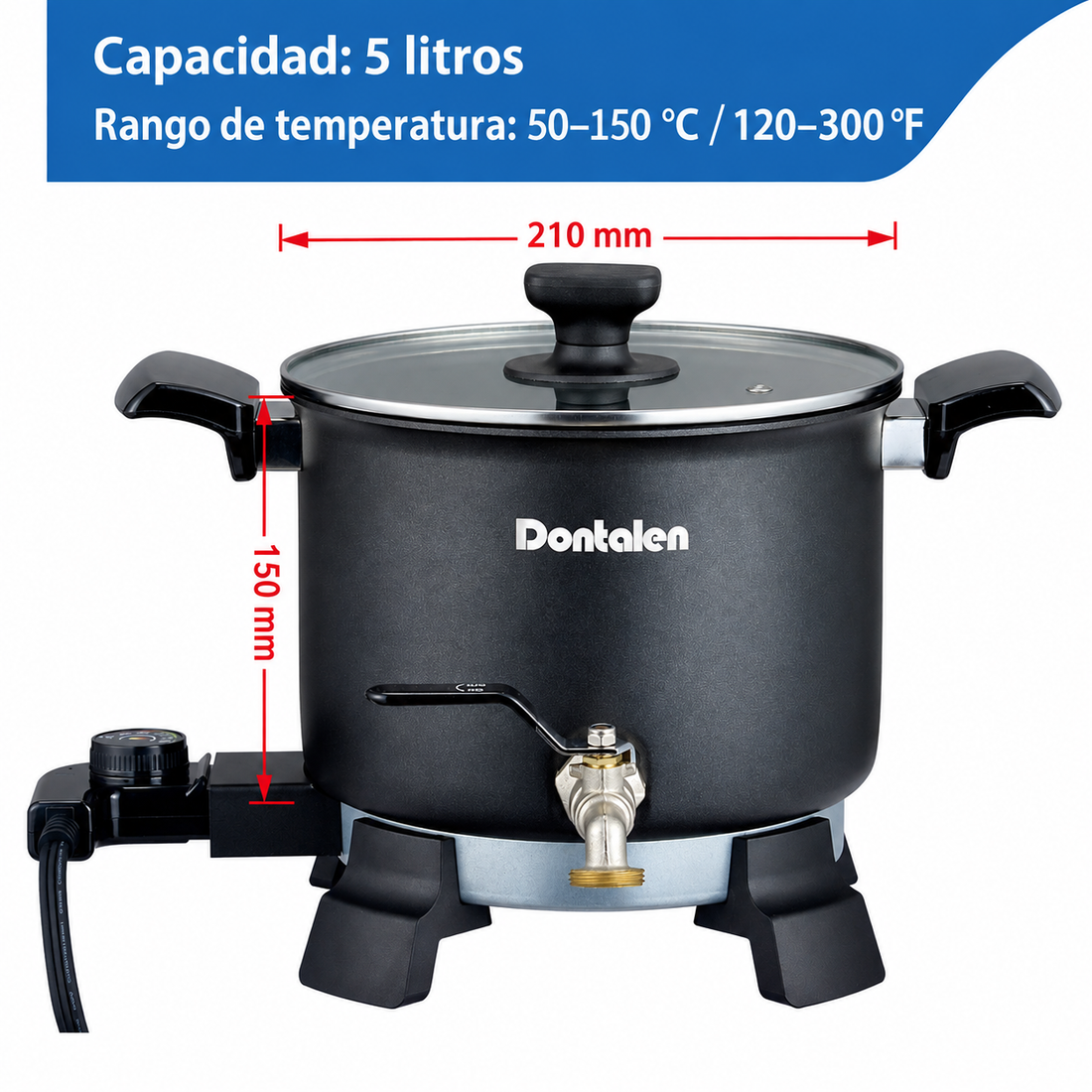 Olla para derretir cera 5 L con control de temperatura