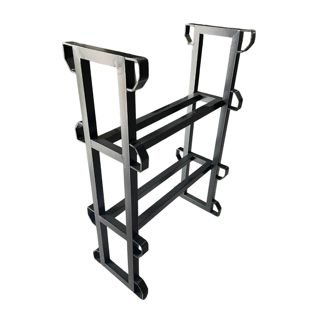 Detalle de Soporte Metálico Apilable para Barricas de Vino para crianza y afinado de vino