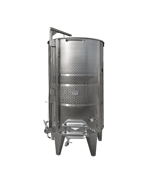 Tanque de acero inoxidable ALGOR - Capacidad Variable con Chaqueta (FCPTI) - Fondo Plano Inclinado 5% para crianza de vino