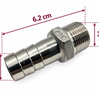 Adaptador espiga 3/4" a 3/4" NPT Acero Inoxidable