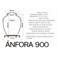 Ánfora (Tinaja) Cerámica Microporosa Sirio para Vino | 500, 600, 800 y 900 L