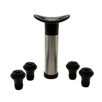 Kit de conservación de vino con bomba y 4 tapones