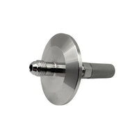 Vista lateral de la piedra mostrando la piedra de 1" x 1/2" y la conexión TriClamp.