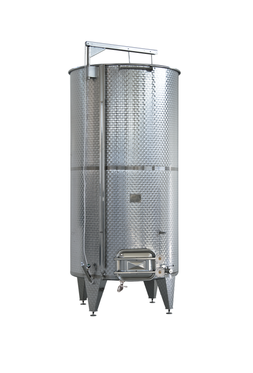 Tanque de acero inoxidable ALGOR - Capacidad Variable (FCPPI) - Fondo Plano Inclinado 5% para crianza y afinado de vino