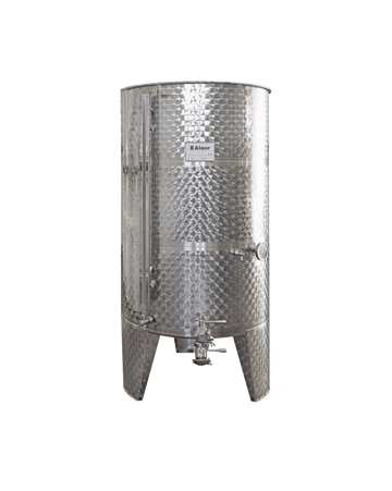 Tanque de acero inoxidable ALGOR - Sistema Almacenamiento Barrique (BARRIQUE) - Pequeño Volumen Fondo Plano para crianza de