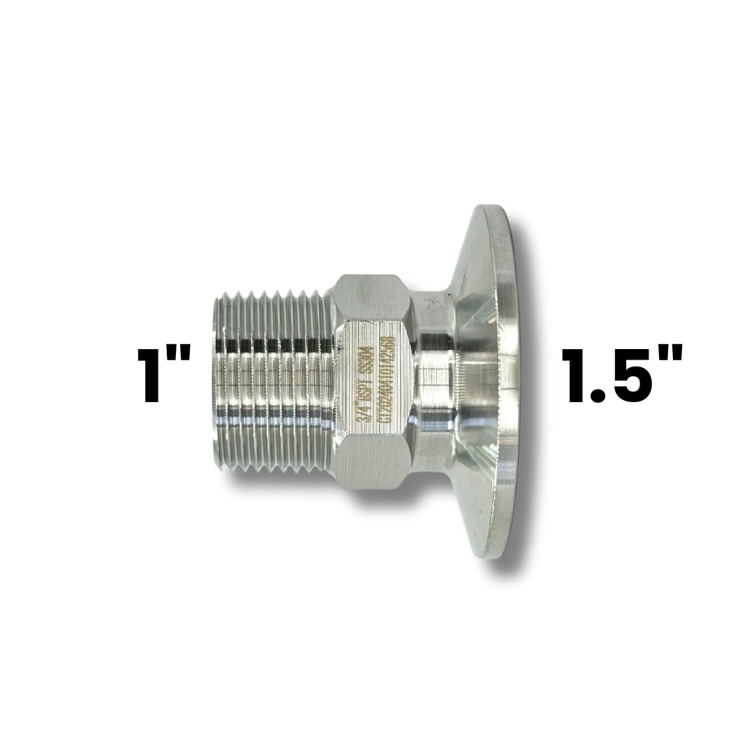 Adaptador Tri-Clamp 1.5" a rosca macho