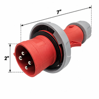 Clavija industrial JH294 IP67 3P+E 32A 400V AC Roja - Pines Macho