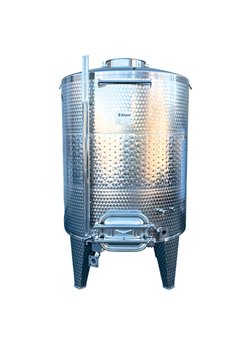 Tanque de acero inoxidable ALGOR - Sistema Almacenamiento con Chaqueta (FCPST) - Fondo Redondo para crianza y afinado de vino