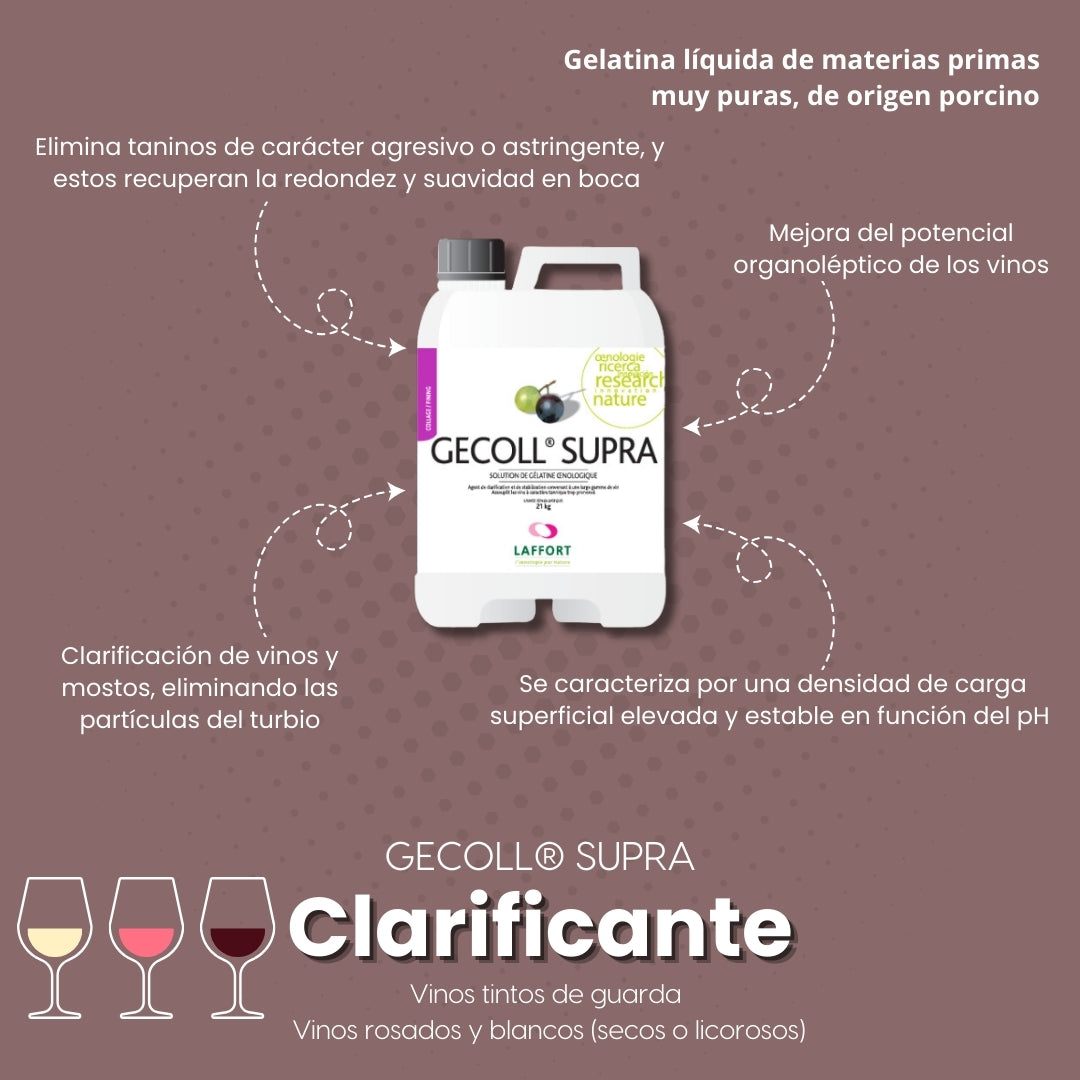 Gelatina clarificante de vino Gecoll Supra de Laffort