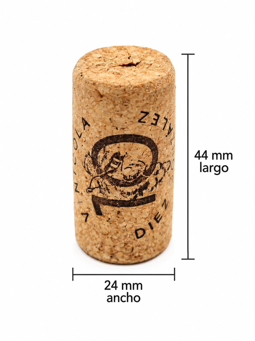 Corcho Microaglomerado 44x24mm - Lafitte - Personalizado Vinícola Diez Gonzalez - Paquete 1000 Pz