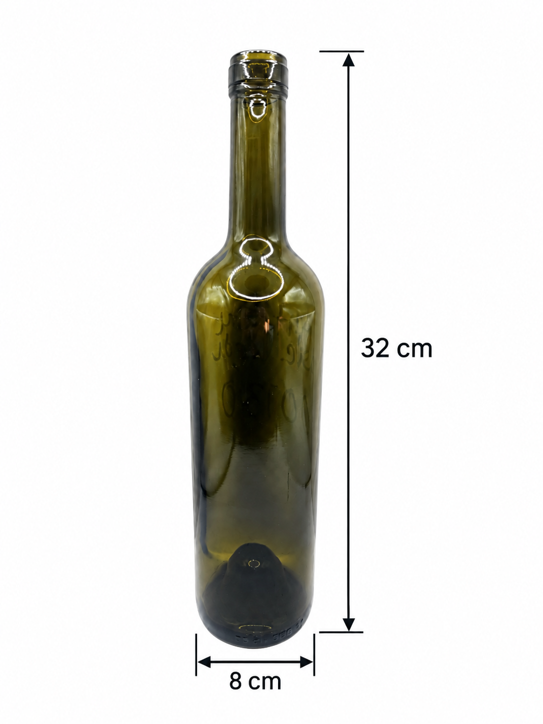 Botella de vidrio 750ml - ECOVA2 Clásica Verde Antique - Caja de 12 piezas