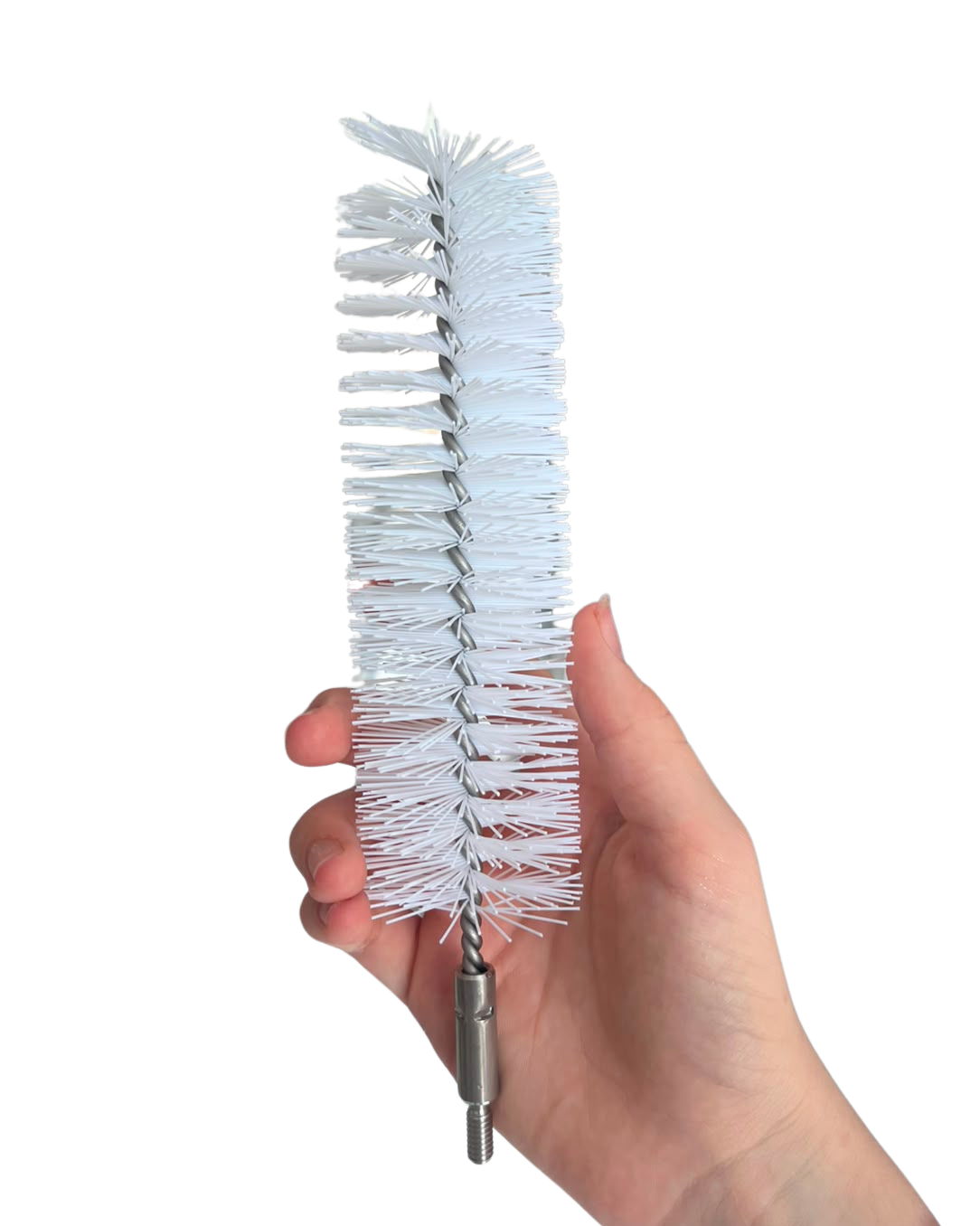 Cepillo Cilíndrico Intercambiable Blanco para Limpieza de Botellas