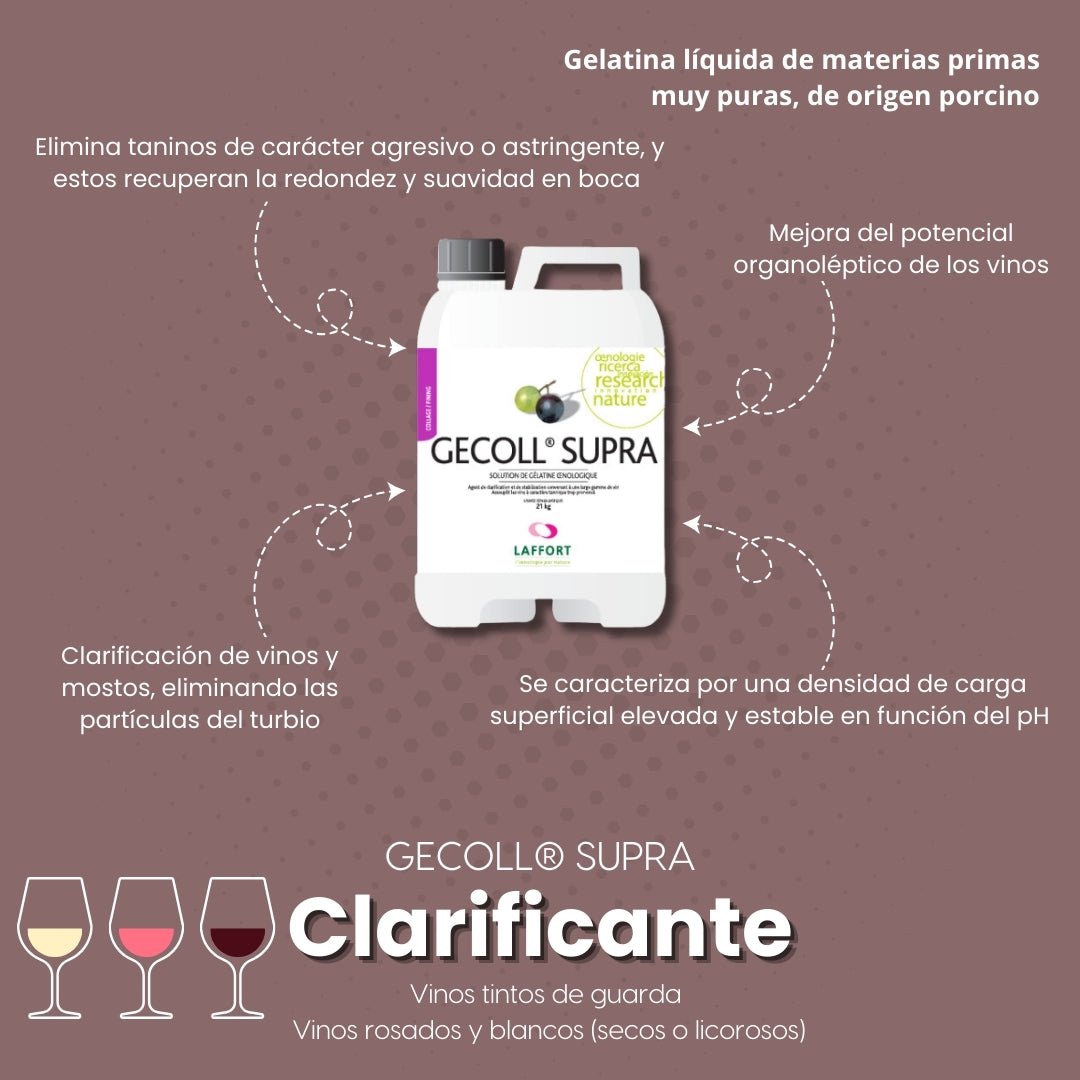 Gelatina clarificante de vino Gecoll Supra de Laffort - Hacer Vino