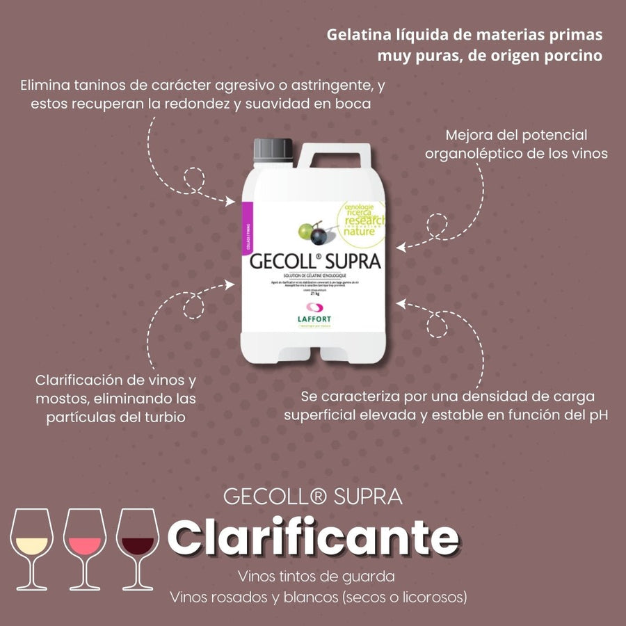 Gelatina clarificante de vino Gecoll Supra de Laffort - Hacer Vino