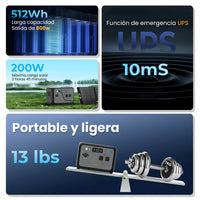 Estación de Energía Portátil Oukitel P800 de 800 W con Batería LiFePO4