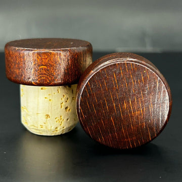 LafitteTapón de corcho natural - Bar top con disco de Madera color Caoba - 100 Pz - Hacer Vino