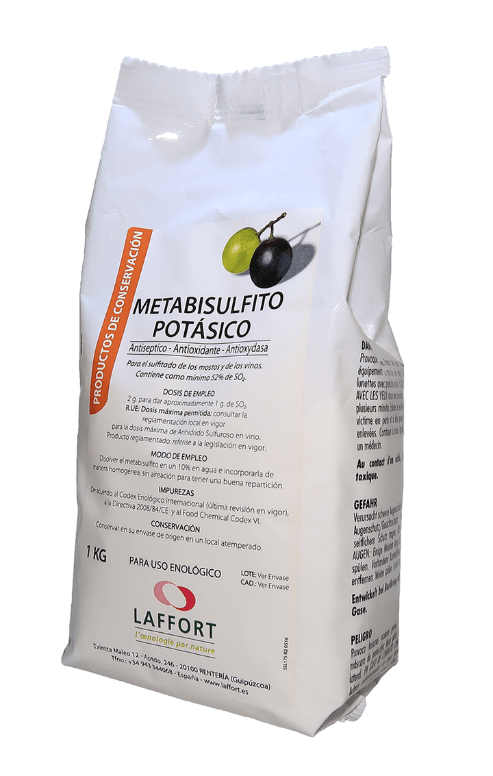 Metabisulfito de potasio | metabisulfito potásico | sanitizante para hacer vino